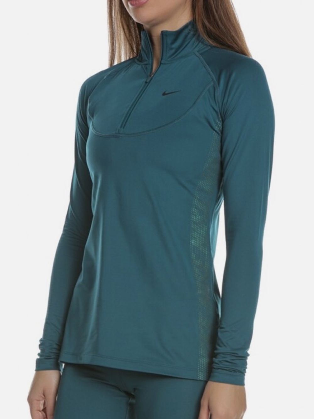 NIKE Turquoise Pro Warm Nerieds half zip Long Sleeve